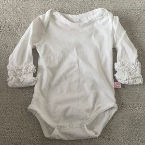 Rufflebutts White Ruffle onesie.